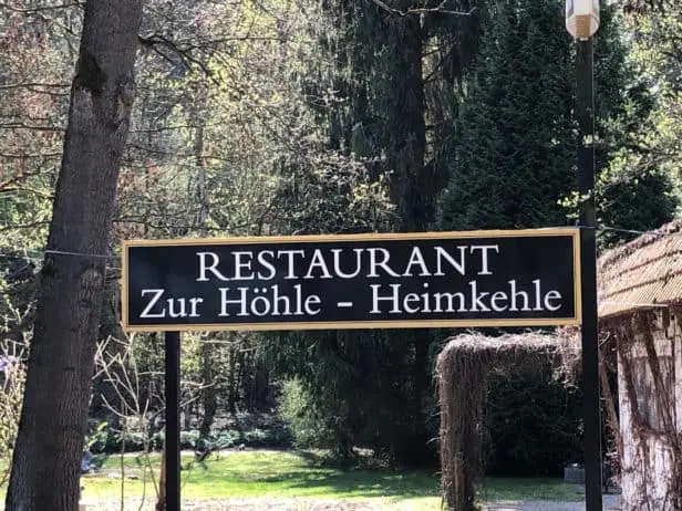 Schild Restaurant Heimkehle