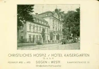 Werbeflyer Christliches Hospiz Kaisergarten Siegen